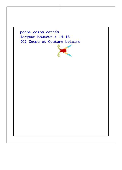 poche rectangualire de 16 cm sur 14 cm à télécharger gratuitement